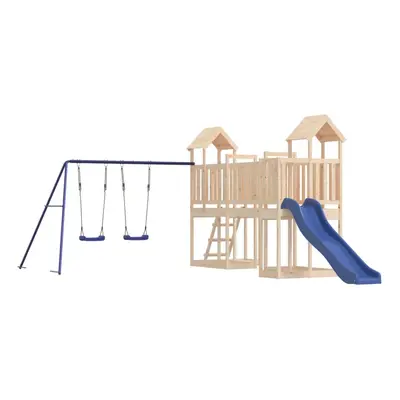 (Solid pinewood) vidaXL Outdoor Playset Wooden Playground Set Swing Set Impregnated Wood Pine