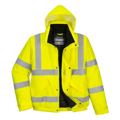 (S, Yellow) Portwest Unisex Adult Hi-Vis Winter Bomber Jacket