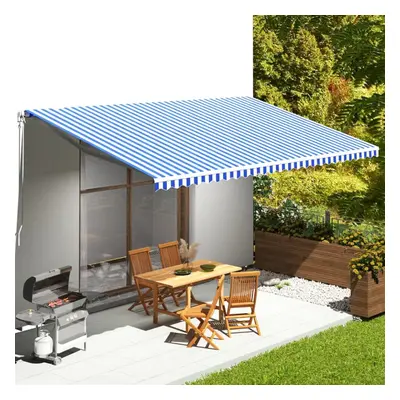 vidaXL Replacement Fabric for Awning Blue and White 6x3.5 m Outdoor Canopy