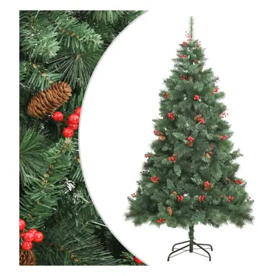 (240 cm) vidaXL Artificial Hinged Christmas Tree Pre Lit Xmas Tree with Cones & Berries