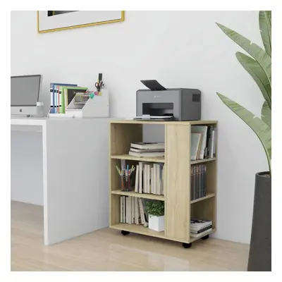 vidaXL Rolling Cabinet Sonoma Oak Chipboard Home Drawer Rolling Office Cabinet