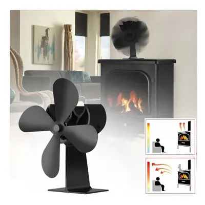 2 Pcs FFAN01 Blade Fireplace Fan Eco Friendly Quiet Winter Thermal Heat Power Fan Wood Burner St