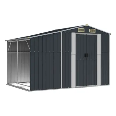 (anthracite, x 192.5 x cm) vidaXL Garden Shed Metal Shed Outdoor Storage Shed Anthracite Galvani