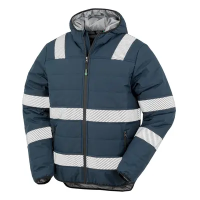 (3XL, Navy) Result Genuine Recycled Mens Ripstop Safety Padded Jacket