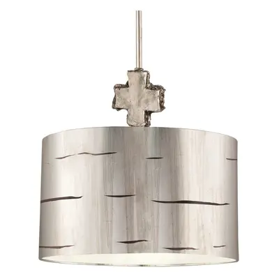 1 Bulb Ceiling Pendant Light Fitting Aged Silver LED E27 100W Bulb