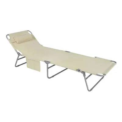 (Beige) SoBuyÂ® Outdoor Garden Recliner Folding Sun Lounger