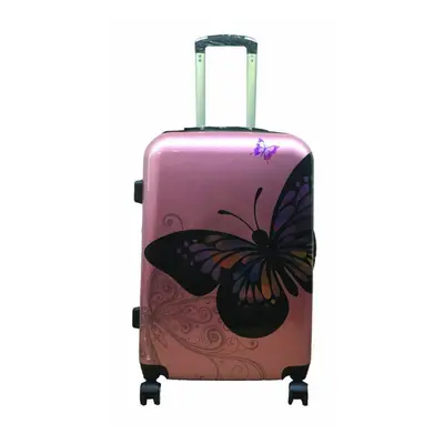 (Gold, Medium) Hampton & Stewart Butterfly Hard Shell Suitcase