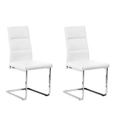 Set of Dining Chairs ROCKFORD Faux Leather White