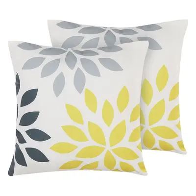 Set of Outdoor Cushions Floral RIALE x cm Multicolour