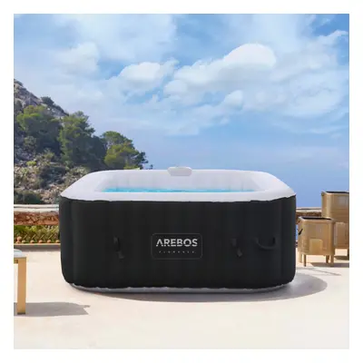 AREBOS Inflatable Hot Tub | Indoor/Outdoor Spa Pool 2400W | persons | 154x154cm | massage jets |