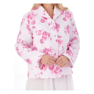 (Pink, 2XL) Slenderella BJ01315 Women's Floral Cotton Bed Jacket