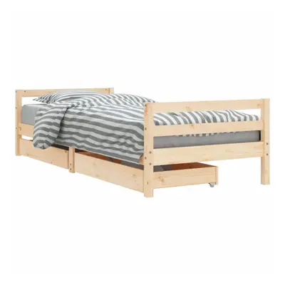 (brown, x cm) vidaXL Kids Bed Frame Wooden Bed Base Bedstead with Drawers Solid Wood Pine