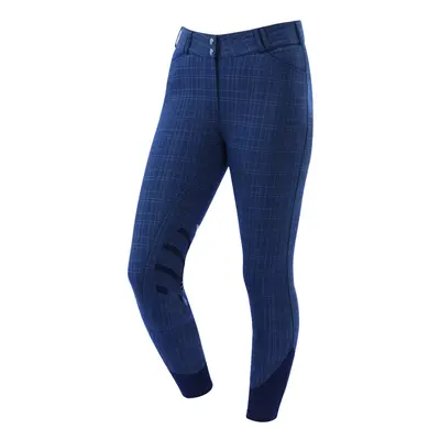 (34in, Navy Plaid) Dublin Womens/Ladies Prime Gel Knee Patch Breeches