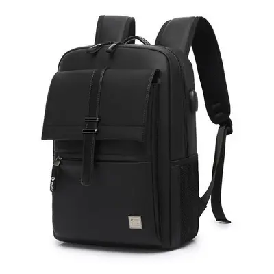 (Black) 15.6 Inch Large Capacity Backpack Outdoor Waterproof Business Laptop Bag