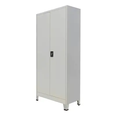 vidaXL Office Cabinet with Doors Steel 90x40x180cm Grey File Storage Unit