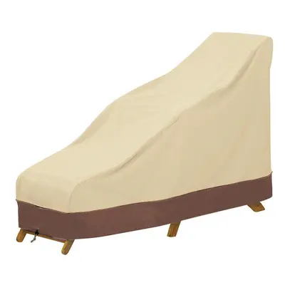 (L) 600D Waterproof Chair Cover Patio Chaise Lounge Protector Heavy Duty UV Resistant Furniture 