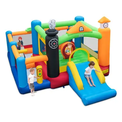 Inflatable Bounce Castle Train Themed Kids Jumping & Slide Playhouse