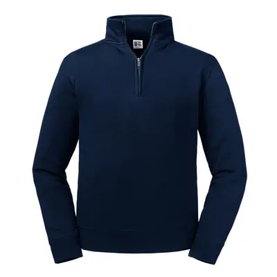 (XS, French Navy) Russell Mens Authentic Zip Neck Sweatshirt