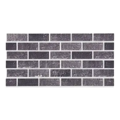 vidaXL 10x 3D Wall Panels with Black & Grey Brick Design EPS Cladding Tile