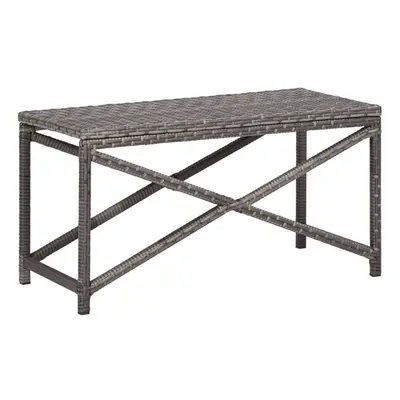 vidaXL Garden Bench Poly Rattan Grey 80cm Outdoor Garden Patio Rattan Bench