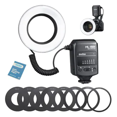 ML-150II Macro Ring Flash Light GN12 5800K 0.1-2s Recycle Times Speedlite with Adapter Rings Com