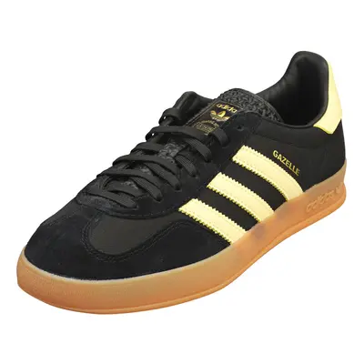 (8.5) adidas Gazelle Indoor Mens Fashion Trainers in Black Yellow