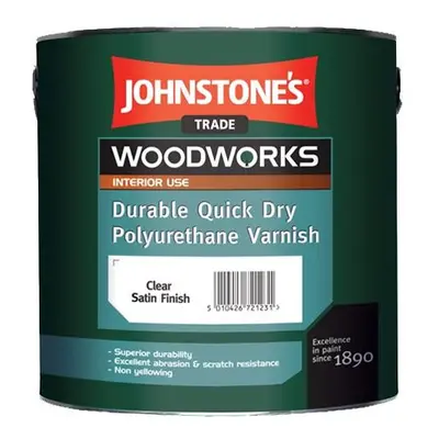 2.5LTR JOHNSTONE'S WOODWORKS QUICK DRY POLYURETHANE VARNISH CLEAR SATIN