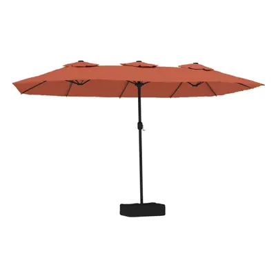 (terracotta) vidaXL Double-Head Parasol Garden Umbrella with LEDs Sun Umbrella Anthracite