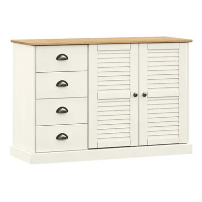 (white) vidaXL Sideboard Storage Cabinet Cupboard with Drawers VIGO Solid Wood Pine