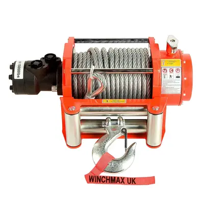 15,000lb Hydraulic Winch. 25m x 12mm Steel Rope.