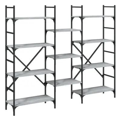 (grey sonoma, x 28.5 x 136.5 cm) vidaXL Bookshelf Bookcase Storage Rack Cabinet Book Shelf Engin