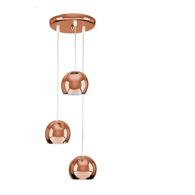 Retro Eyeball Way Droplet Ceiling Pendant Light Fitting in a Copper Finish