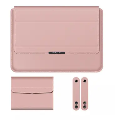 (Rose Gold, / "universal) 13/14/15 inch Laptop Sleeve Bag PU Leather Case Laptop Stand Keyboard 