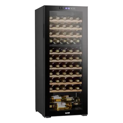 Baridi Bottle Dual Zone Wine Cooler, Fridge, Touch Screen Controls, Wooden Shelves, LED - Black