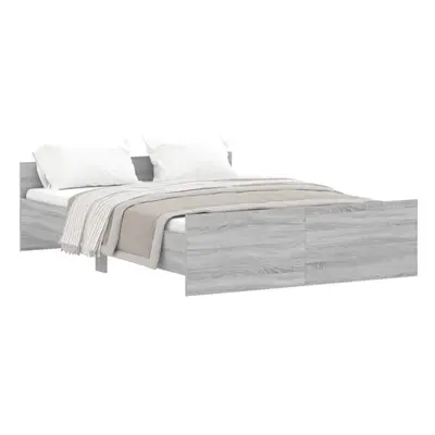 (grey sonoma, x cm) vidaXL Bed Frame with Headboard and Footboard Mattress Foundation Bed Base