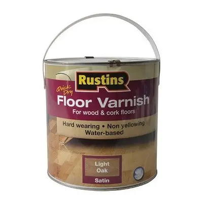 Rustins AFLO2500 Quick Dry Coloured Floor Varnish Light Oak 2.5 Litre