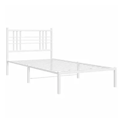 (white, 100x190 cm/with headboard) vidaXL Metal Bed Frame with Headboard Home Bed Base Bedstead 