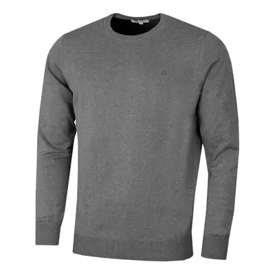 (XL, Grey Marl) Calvin Klein Golf Mens Round Neck Tour Durable Comfort Sweater