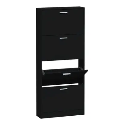 (Black, x x cm (W x D x H)) New Wood Shoe Cabinet 5Drawer Organiser Furniture Multi Colours Mult