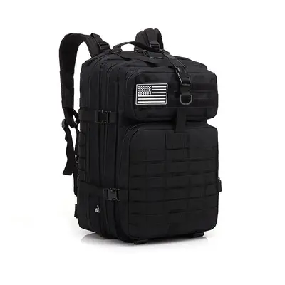 (Black) 45L Tactical Army Military 3D Molle Assault Rucksack Backpack Outdoor Hiking Camping Tra