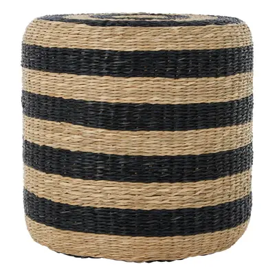 Interiors by Premier Stripe Seagrass Pouffe, Comfortable footrest seagrass pouffe,Easy to move w