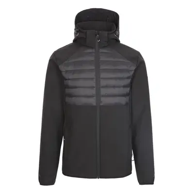 (M, Black) Trespass Mens Softshell Jacket Zip Off Hood Lenek