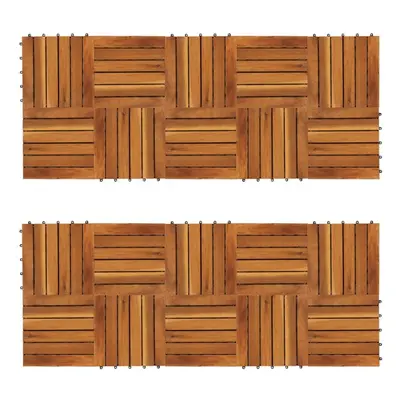 vidaXL Decking Tiles Vertical Pattern Acacia Set of Patio Flooring Tile