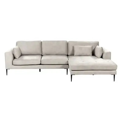 Corner Sofa FLAM Velvet Grey Left Hand