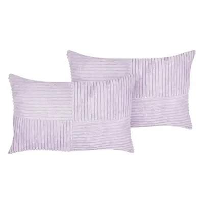 Set of Cushions MILLET Corduroy x cm Solid Violet