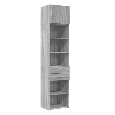 (grey sonoma) vidaXL Slim Storage Cabinet Side Cabinet Sideboard Sonoma Oak Engineered Wood