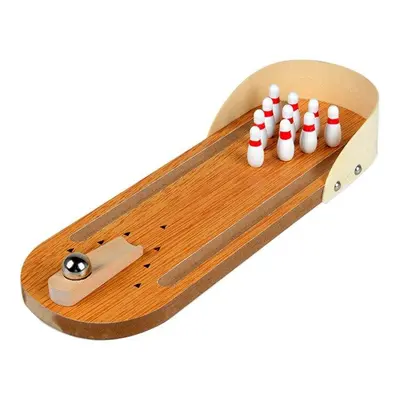 Mini Indoor Desktop Game Wooden Bowling Table Play Games Party Fun Kids Toys Board Games