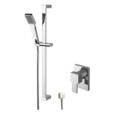 Ripple Concealed Square Manual Valve & Slide Rail Kit Shower Bundle Set - Chrome - Balterley