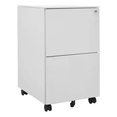 vidaXL Mobile File Cabinet Light Grey Steel Office File Storage Filing Cabinet