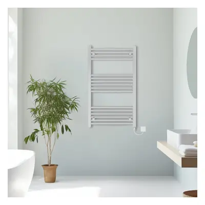 (Chrome, 1000x600mm) Prefilled Electric Straight Heated Towel Rail Radiator Ladder Warmer